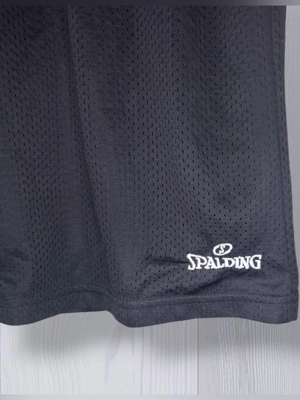 SPALDING Men's Black Mesh Basketball Shorts | Elastic Waist Athletic Gym Shorts